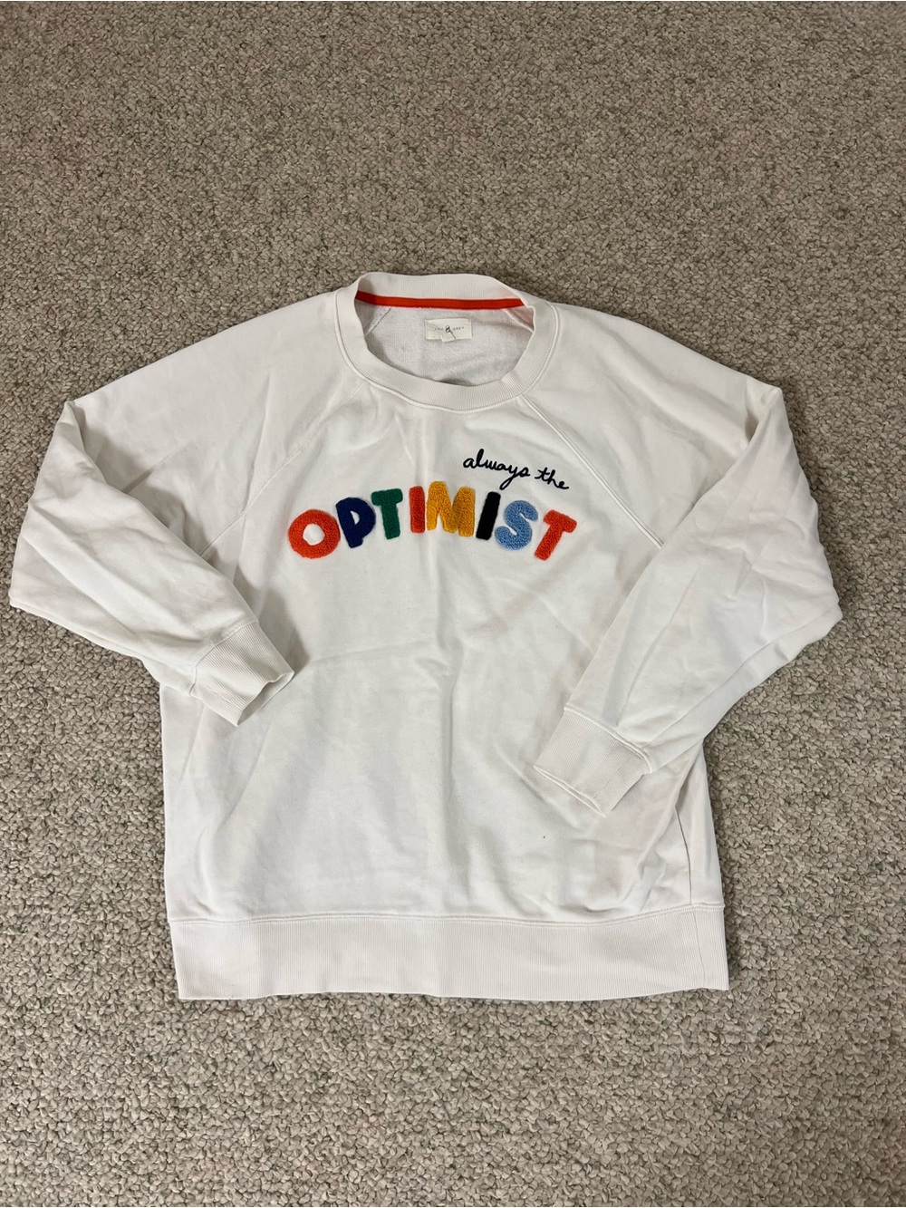 Lou & Grey Cream/Tan Lightweight Crew Sweatshirt